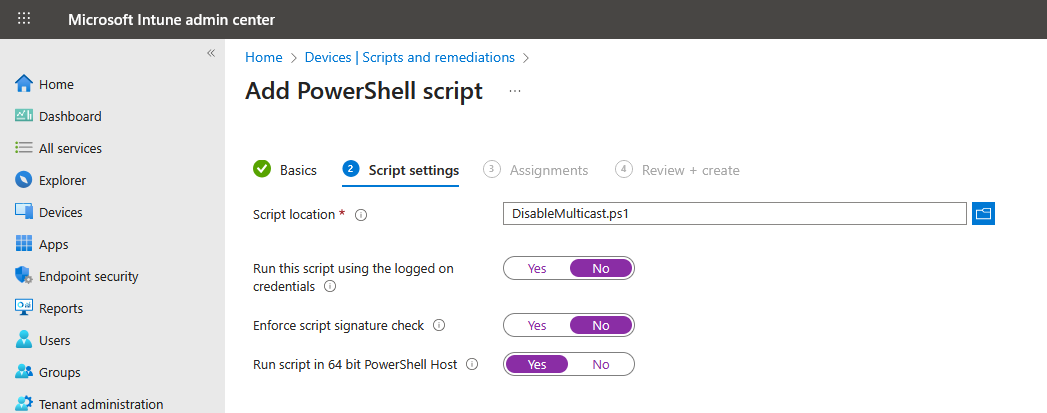 Adjusting script settings to run as SYSTEM