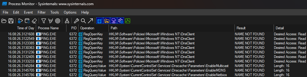 Multicast registry value events