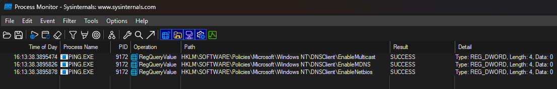 Multicast registry value events after mitigation
