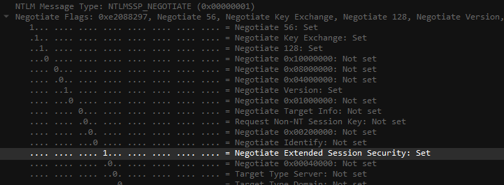 NTLM NegotiateFlags