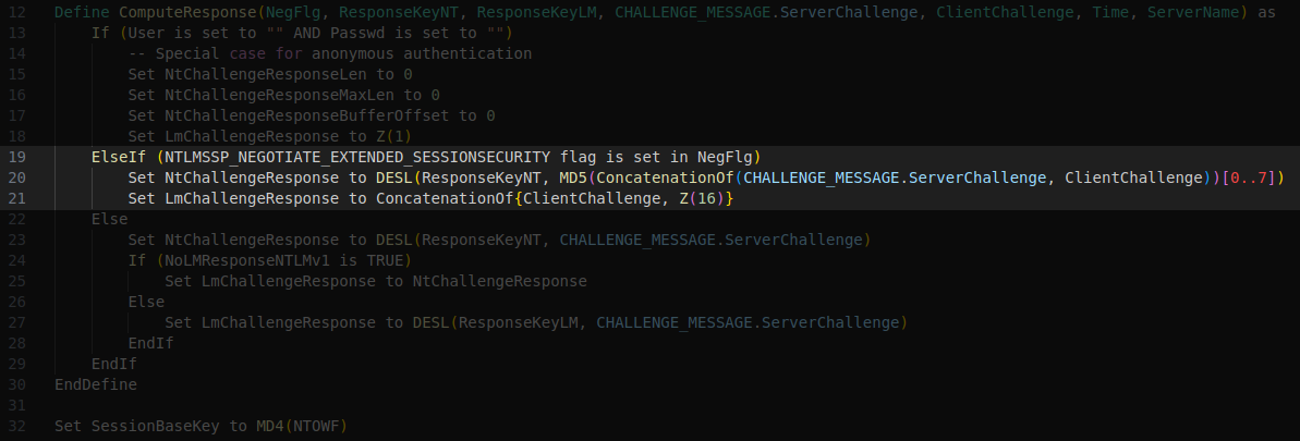 Pseudocode ESS branch