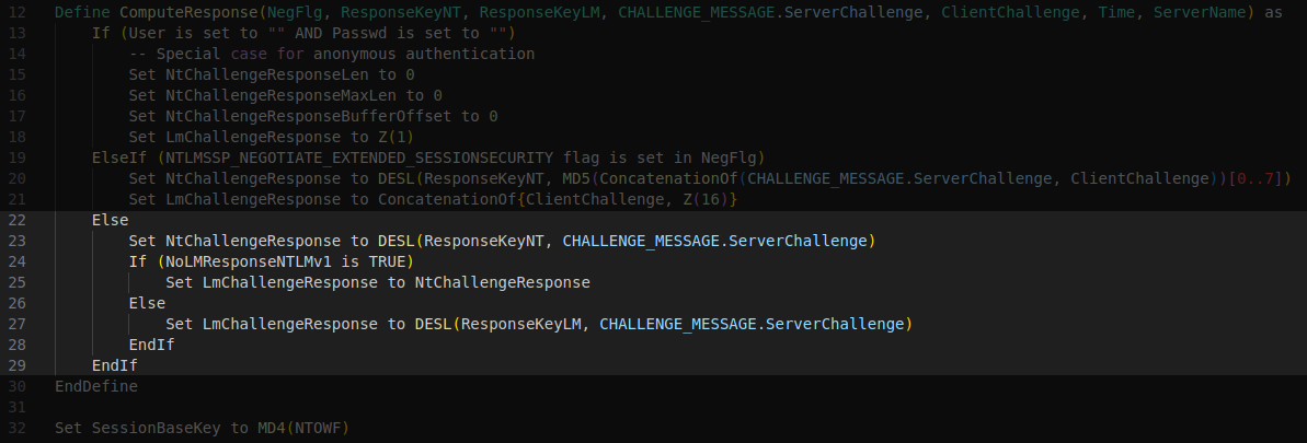 Pseudocode non-ESS branch