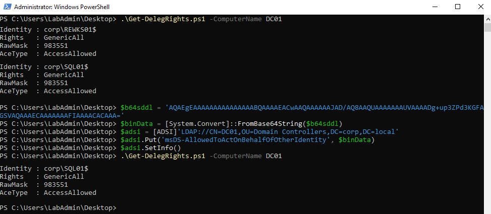 Restoring the original msDS-AllowedToActOnBehalfOfOtherIdentity value